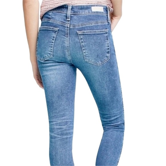 AG Adriano Goldshmied High Rise Farrah Skinny Ankle Front Seamed Raw Hem Size 24 - Picture 3 of 12